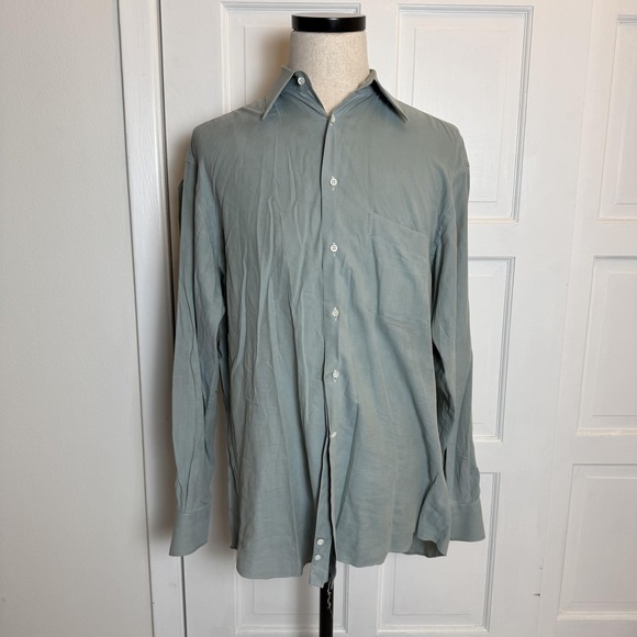 Ermenegildo Zegna Other - Ermenegildo Zegna Shirt Mens 16.5 42 Sage Green Dress Button Front‎ Long Sleeve